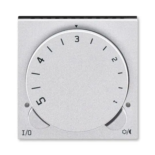 termostat univerzální s otočným nastavením teploty (ovl. jednotka); titanová/kouř. černá, design LEVIT M